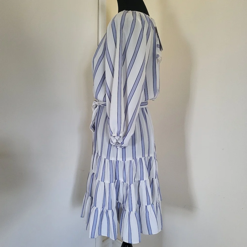 GABBY SKYE Striped Blue and White Dress - Picture 3 of 14